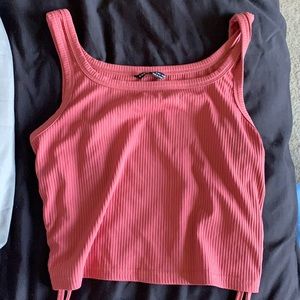 pink ribbed tank top